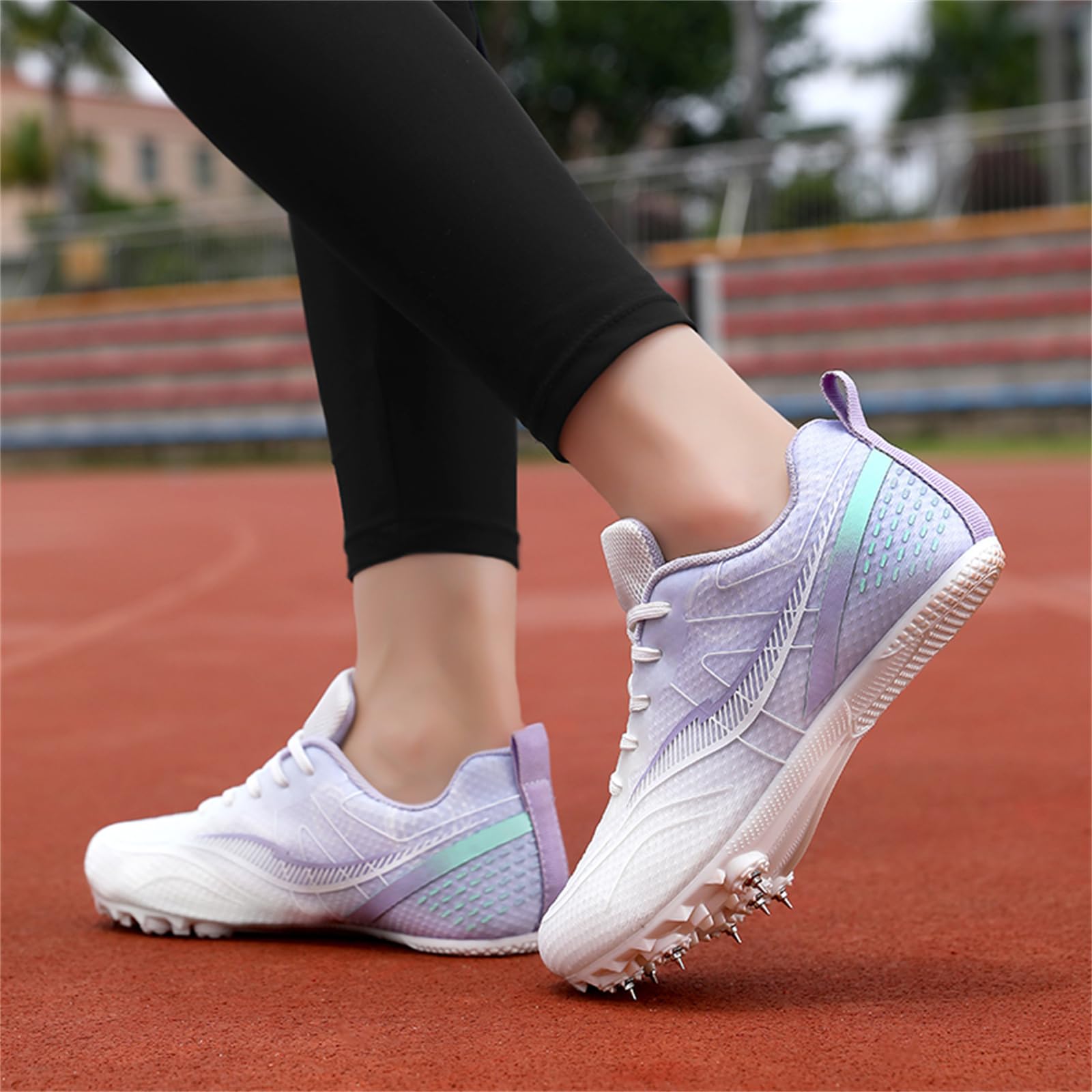 Zapatillas De Atletismo Mujer Transpirables para Carreras De Pista Y Campo Zapatillas De Salto Zapatillas Deportivas con Clavos para Sprint