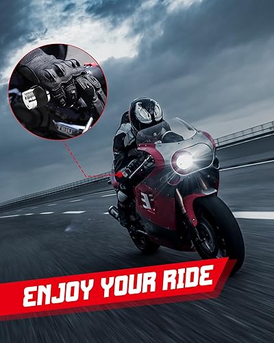 Miniatura 7 de INNOGLOW Motorcycle Hand Grips 1" Universal Non-Slip Handgrips Handlebar Grips with Throttle Assist Chrome Black Aluminum Rubber for Harley Kawasiki