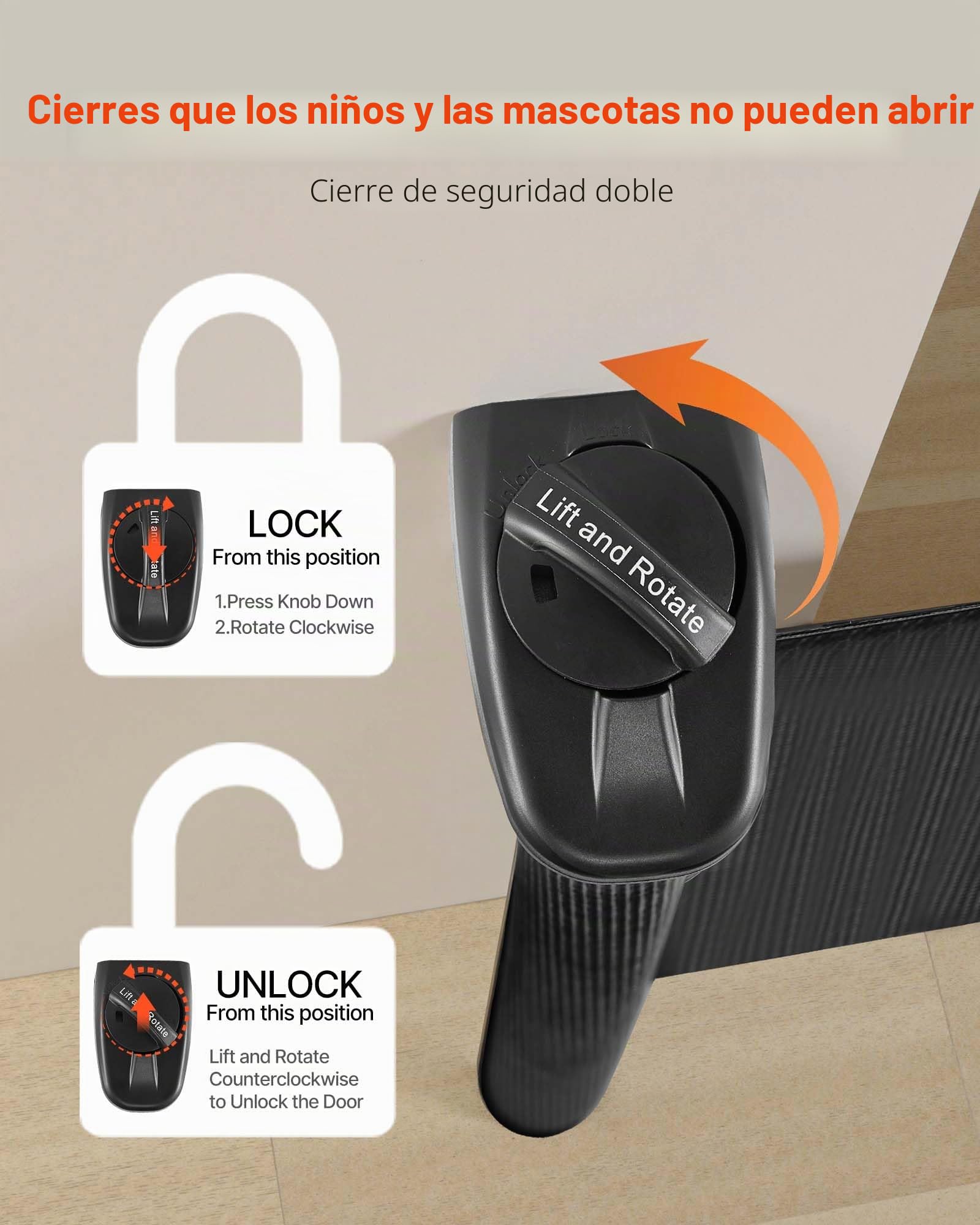 VEVOR Puerta Retráctil 430 x 106 cm, Valla de Seguridad para Perros, Panel de Malla Transpirable con Tiras de Fibra de Vidrio para Escaleras Interiores, Puertas, Pasillos, Salas de Juegos, Negro