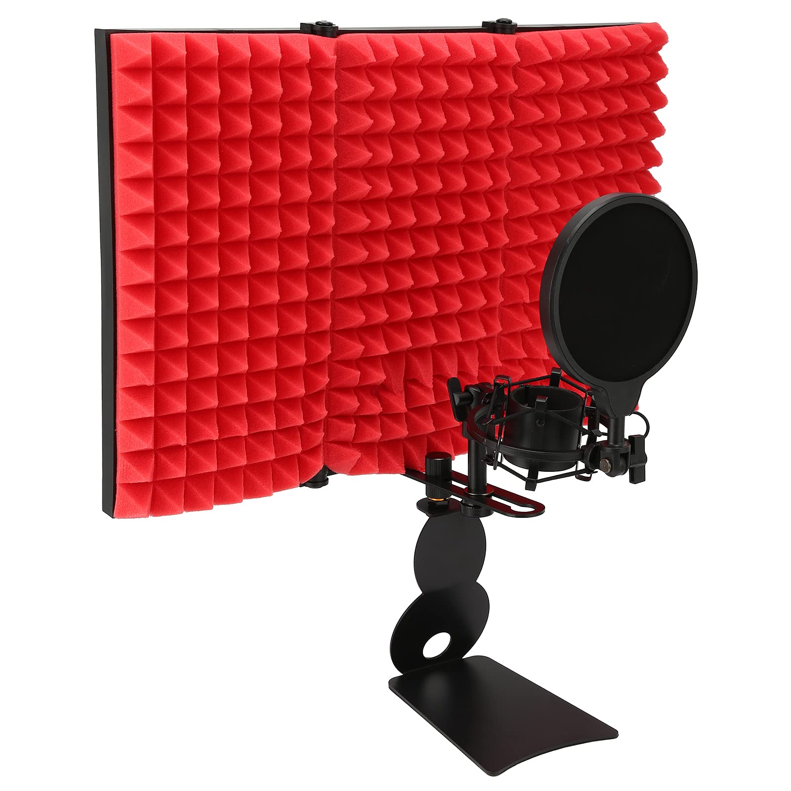 Tbest Aislamiento de Micrófono Cubierta Plegable de Reducción de Ruido de 3 Paneles con Espuma EVA de Alta Densidad para Grabación de Estudio Podcasting Radio Voz en Off