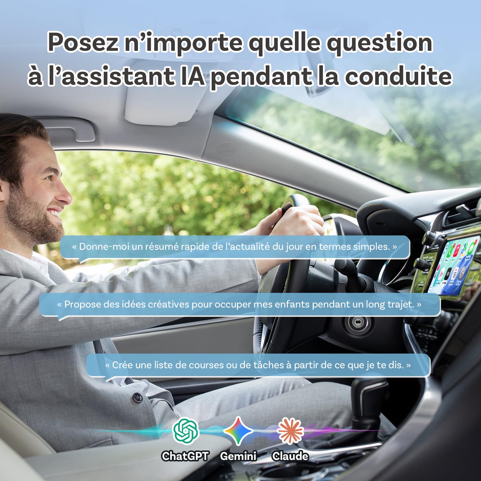 OTTOCAST Play2Video Ultra, Adaptateur CarPlay sans Fil & Android Auto Adaptateur CarPlay AI Box avec Netflix Youtube WiFi 6 5G Bluetooth 5.4 Adaptateur pour la Plupart des Voitures 2016+