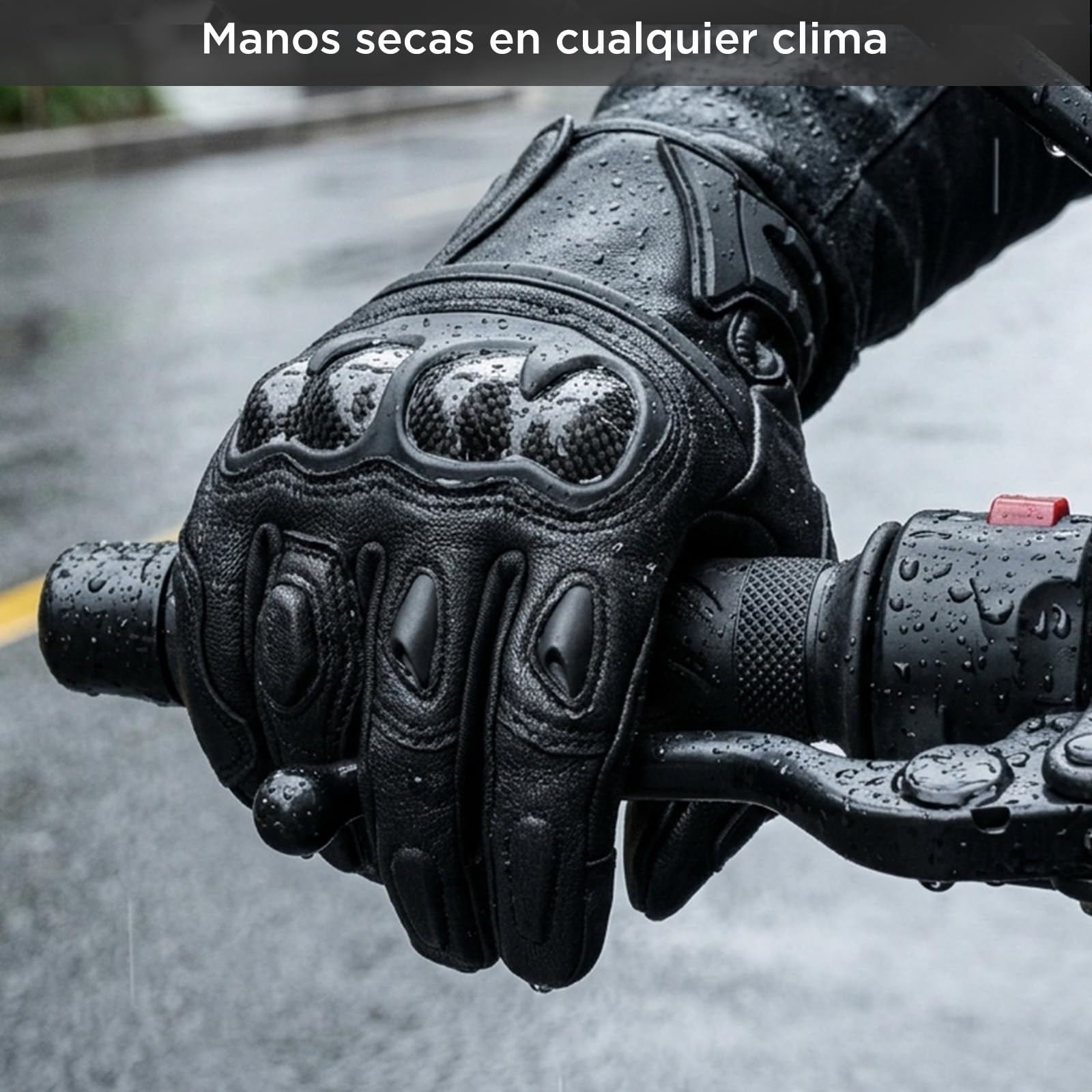 evermotor Guantes Moto Invierno de Cuero Hombre Mujer, Certificados | Talla XXL, Piel De Cabra, Cálidos, Táctiles, Antideslizantes, Flexibles, Protección De Manos, Moto, Scooter, MTB, Quad