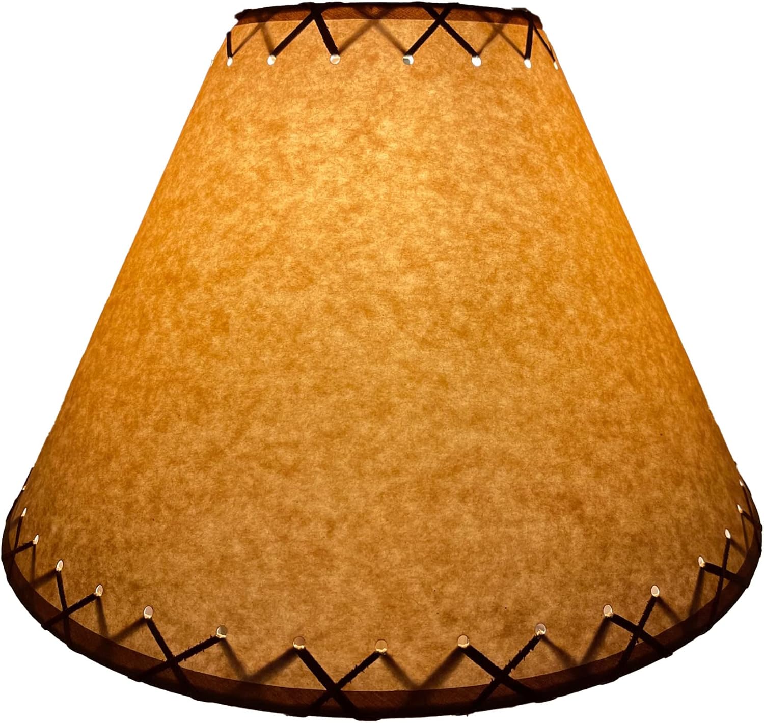Rustic Oiled Craft Paper Laced Lamp Shade - 16"