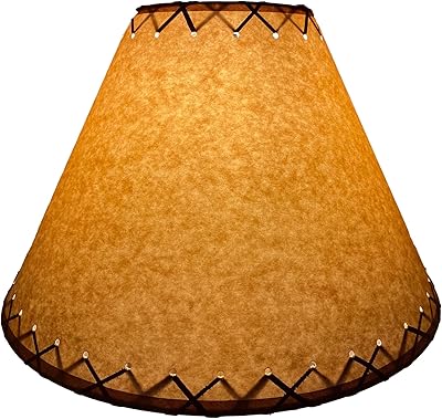 Rustic Oiled Kraft Laced Lamp Shade - 16