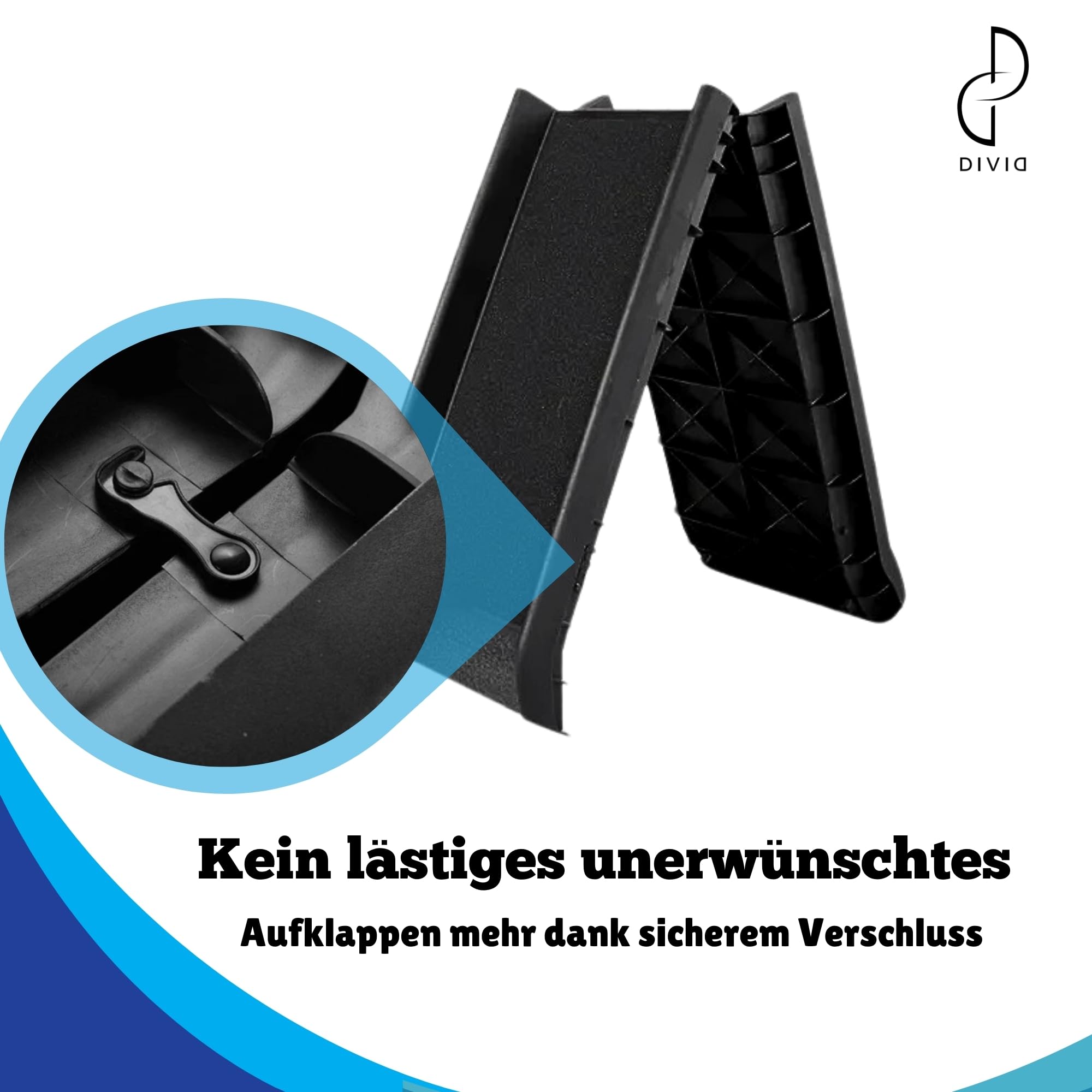 DIVID® Hunderampe Klappbar, Hundetreppe, Hundeautorampe, kofferraumrampe für Hunde und Katzen, bis zu 90 Kg Belastbarkeit, rutschfest und Stabil, Einstiegshilfe, Auto