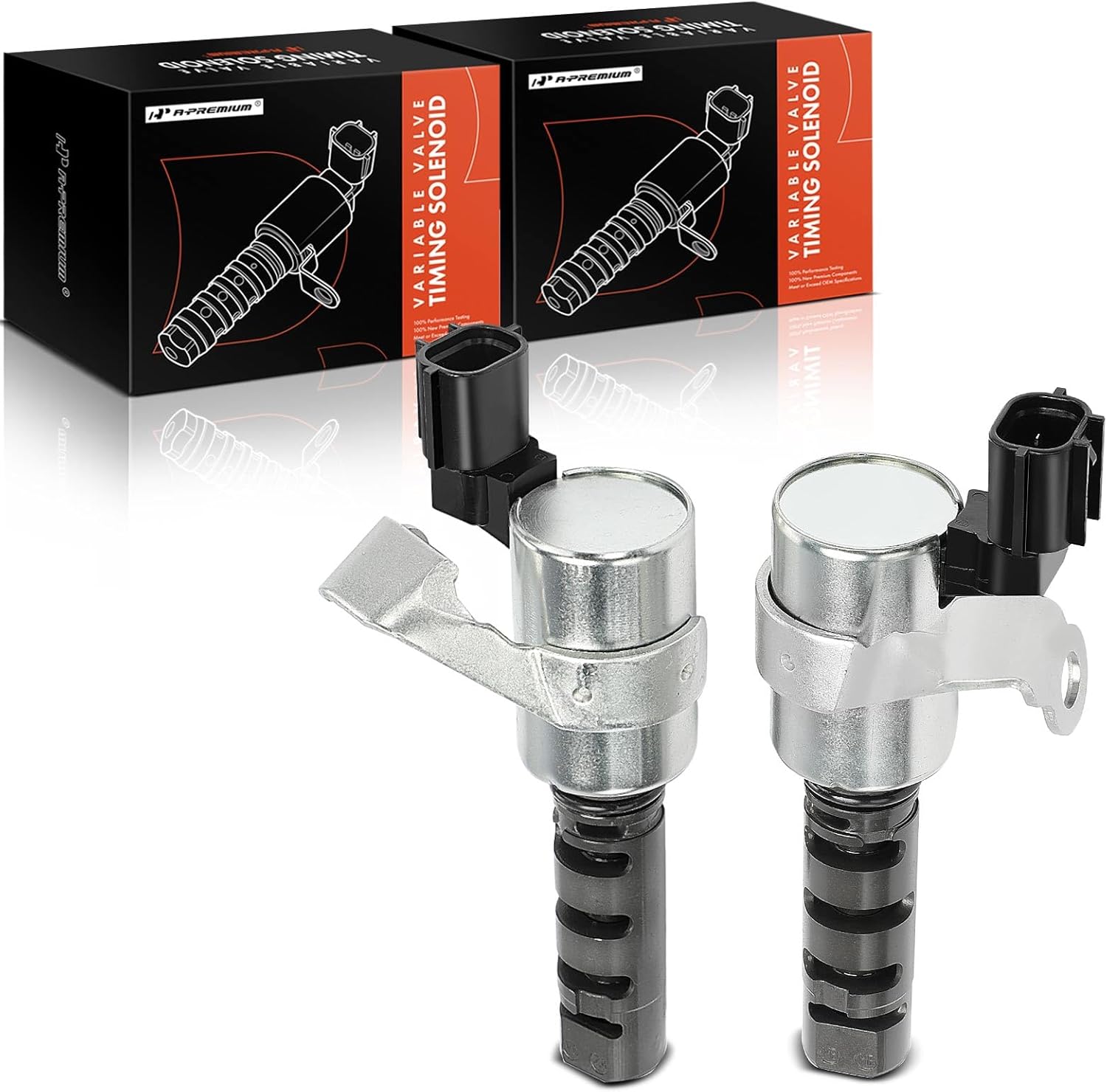 A-Premium 2-PC Engine Variable Valve Timing (VVT) Solenoid Compatible with Toyota 4Runner 2003-2009, Tacoma 2005-2015, Tundra 2005-2011, FJ Cruiser 2007-2009 - V6 4.0L - Left and Right