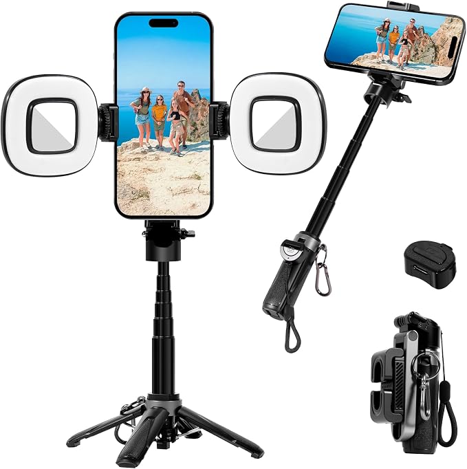 3-in-1 Mini Tripod, Selfie Stick for iPhone for 4-7 Inch iOS/Android Phones