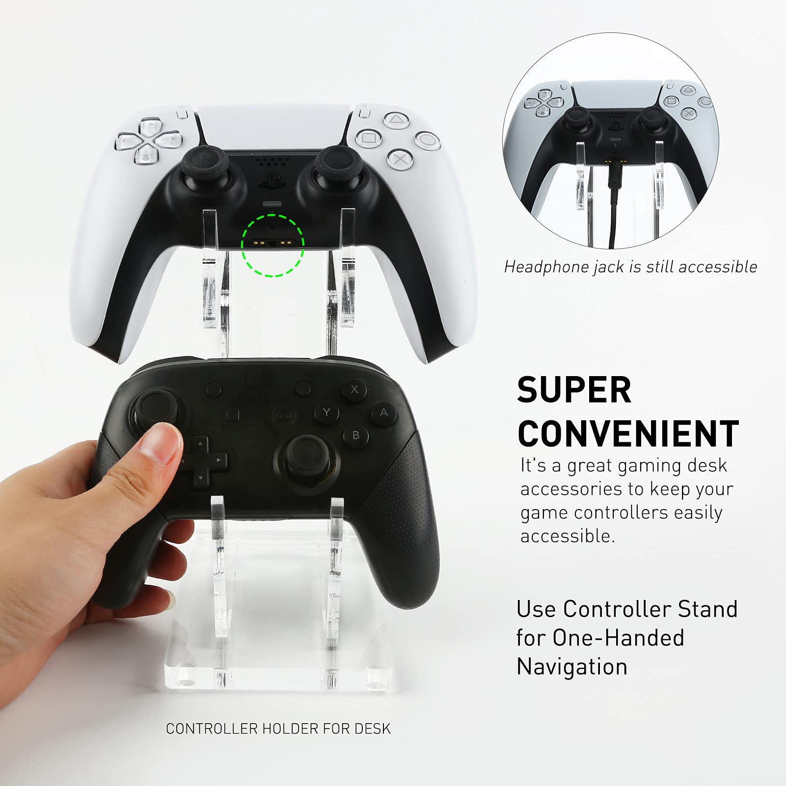 Dual Controller Holder Gaming Accessories, KASTWAVE Under Desk