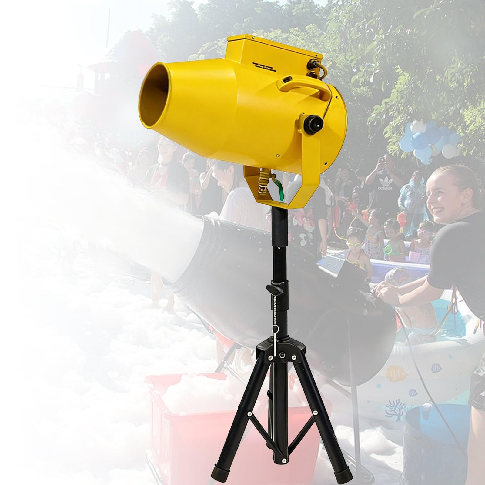 Schaummaschine 1000W für Partys und Veranstaltungen, schafft lustige Schaumeffekte für Pools, deckt 20m² Fläche ab, Blasen verteilen sich 2-5m für breite Abdeckung und Genuss
