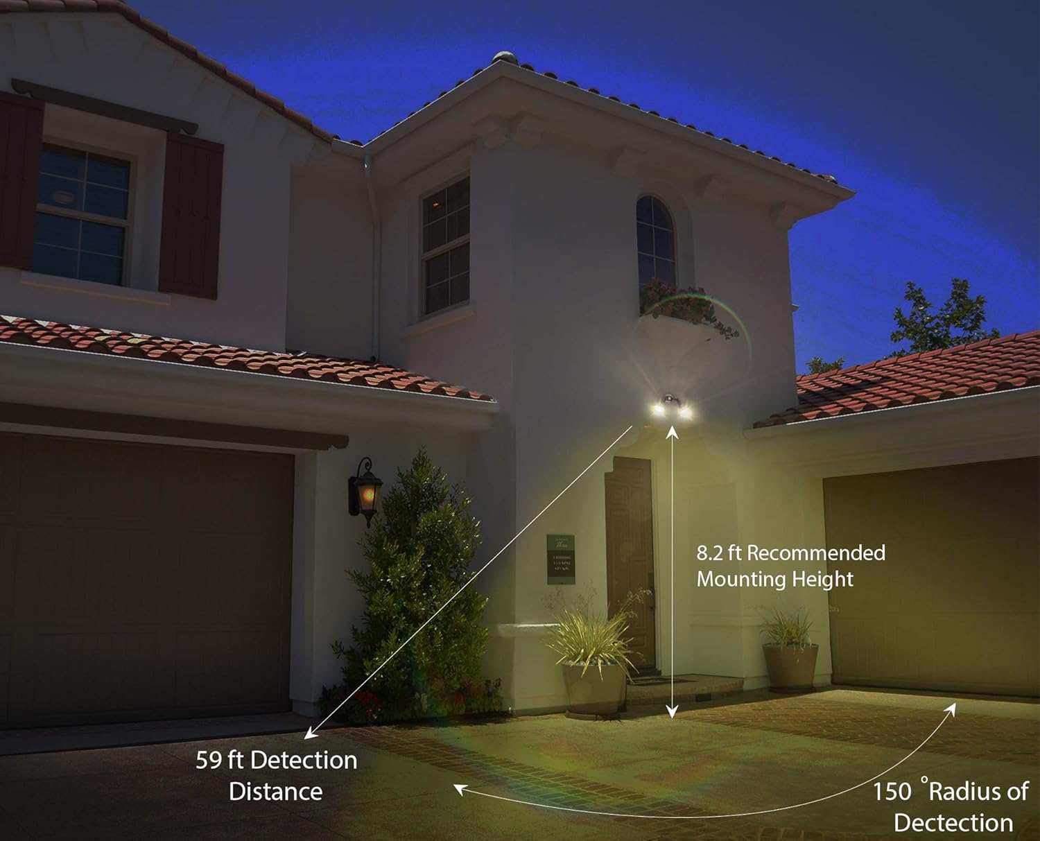 Best Deal Cheap 🛒 Dysmio Lighting Two Light Outdoor Security Flood Light with Heavy Duty Cast Aluminium Body in White Finish - Pack of 2 Top Rated Dysmio Lighting Two Light Outdoor Security Flood Light with Heavy Duty Cast Aluminium Body in White Finish - Pack of 2