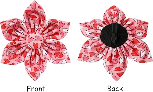 Miniatura 3 de Lionet Paws Collar de perro para el día de San Valentín, collar de flor de perro, hebilla de metal para perros, ajustable y cómodo, collar de perro