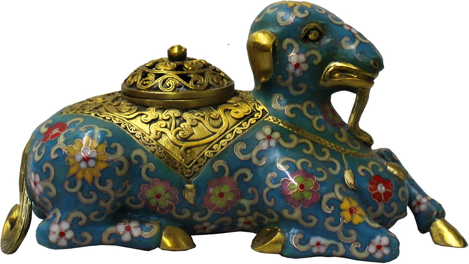 Oriental Chinese Metal Blue Enamel Cloisonne Camel Figure cs5524
