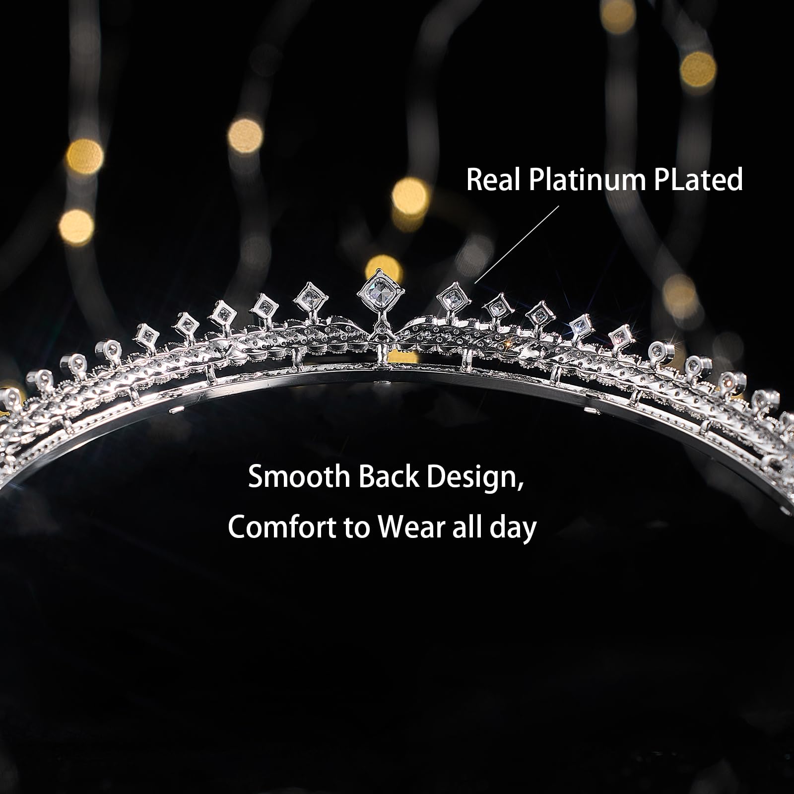 QXMYOO Tiaras de boda de circonita cúbica para novia, pequeña, dulce cumpleaños 16, graduación, corona de reina, tocado para 15 años, quinceañeras 2023, accesorios para el cabello de novia de plata