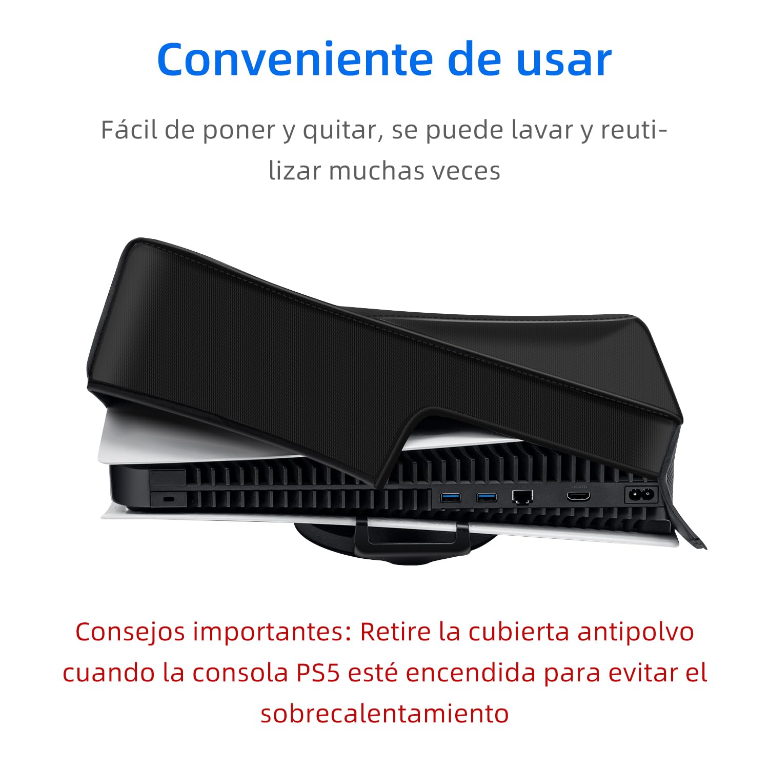 Mcbazel Funda contra Polvo Protector Cubierta Antipolvo para PS5 Consola (No para la PS5 Slim/PS5 Pro)