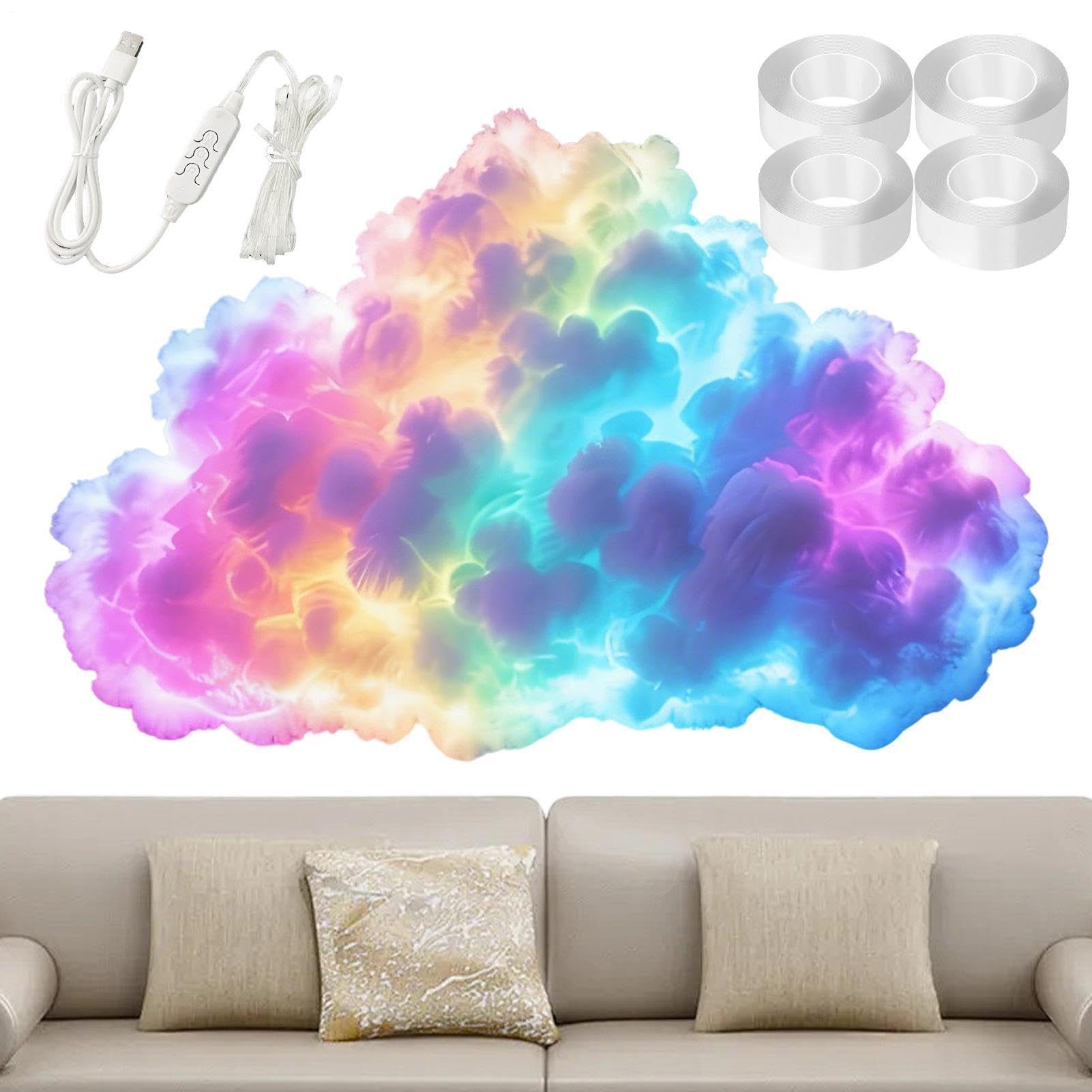 Cloud LED Lights for Ceiling - 3D Thundercloud Lamp Decoration Set,Ambient Music Light | for Home Bedroom Living Room Office Party Festival Photography Celebration Ceiling — image 1
