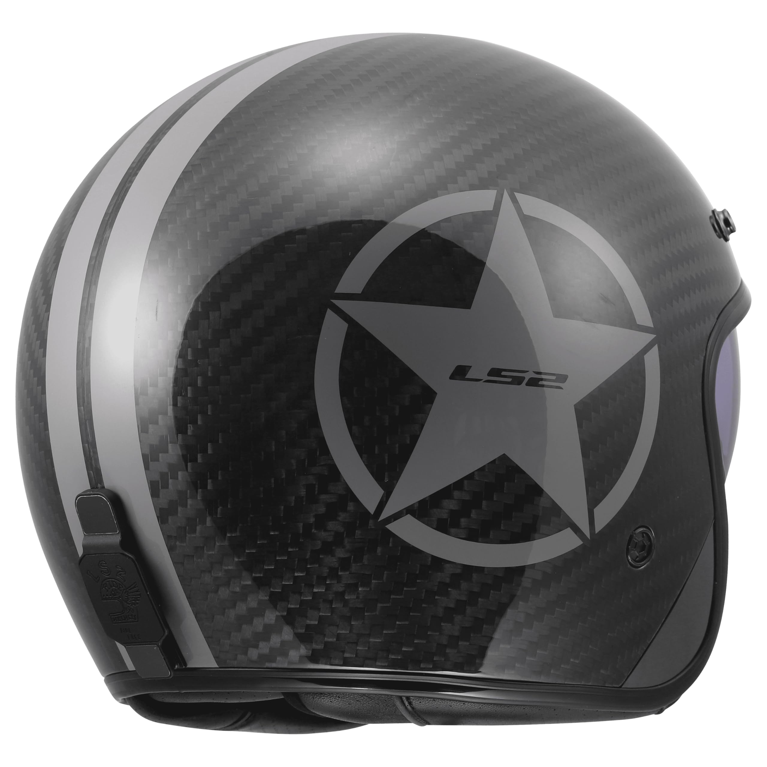 LS2, Casco Moto Jet BOB II CARBON STAR Grey, L
