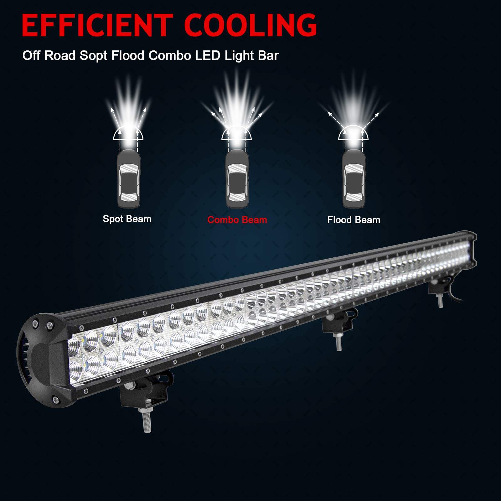 RIGIDON Barra de luz led, 44 Pulgadas 112cm 288W Faros Trabajo led 12V 24V