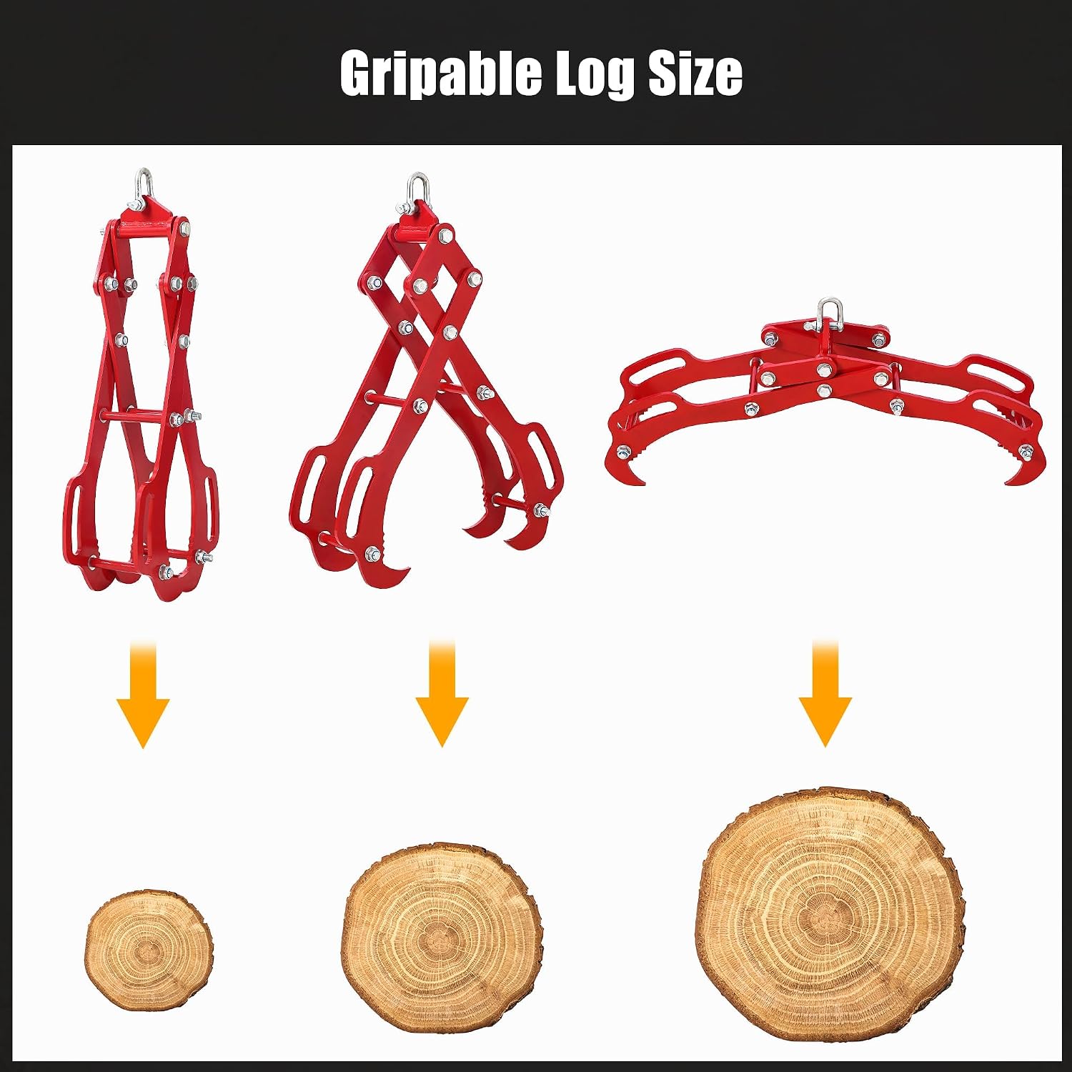 28" Log Lifting Tongs, Log Tongs 4 Claw Timber Heavy Duty Solid Steel Swivel Dragging Steel Tongs Log Lifting, Logging Tongs, Grapple, Log Grapple, Grapple Hook, Log Lifter for Tractors, ATVs, Trucks image 5