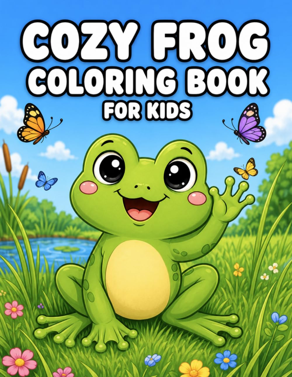 Cozy Frog Coloring Book for Kids: Cute and Cozy Adventures with Fun, Easy, Relaxing Coloring Pages for Children