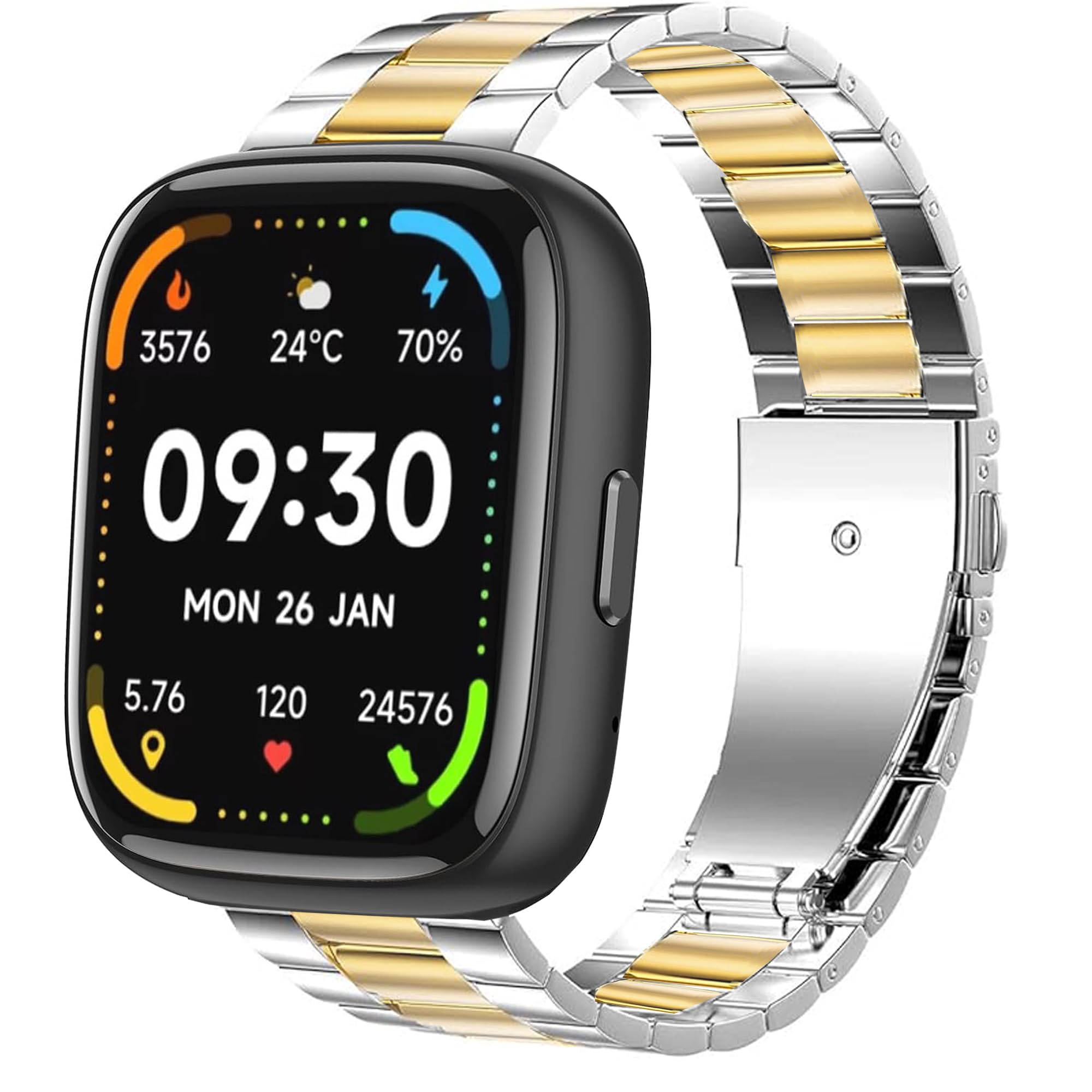 Compatible with Faweio Smartwatch Bands Lamshaw 22mm Stainless Steel Metal Replacement Straps Compatible for Faweio IDW13 IDW16 IDW17