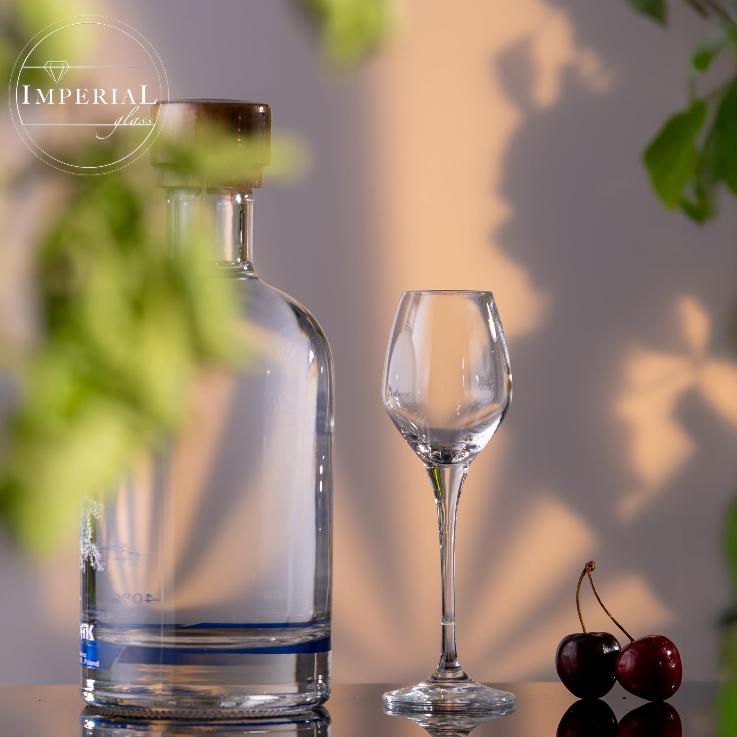 Imperial Rome Lot de 6 verres à liqueur 70 ml – Verre à liqueur avec pied – En verre Crystalline – Passe au lave-vaisselle – Léger et transparent – Forme de tulipe classique