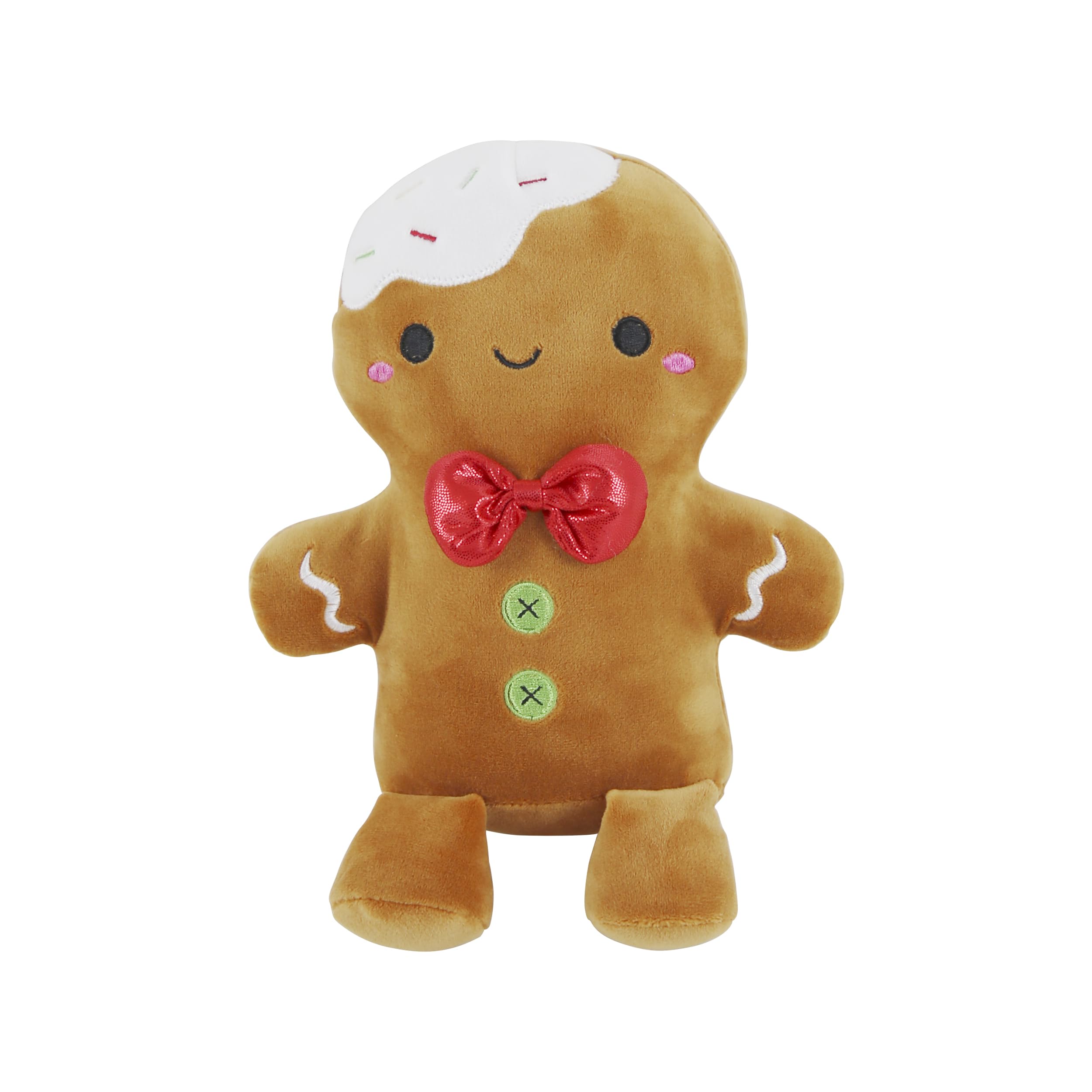 Eurowrap 8" Plush Christmas Soft Plush Toy - Gingerbread Man - Christmas Themed Soft Toy - Adorable Christmas Plush Gingerbread Man - Perfect for Children, Presents for Kids