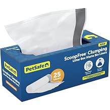 PetSafe ScoopFree Clumping Litter Box Waste Bin Liners - 25-Pack, No-Mess Disposal, Compatible with ScoopFree Clumping and SmartSpin Self-Cleaning Litter Boxes, Eliminates Deep Cleaning