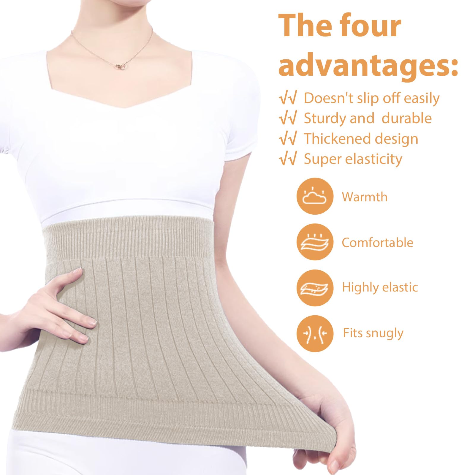 NAROSEBE Unisex Cintura Lombare, Cintura Lombare Donna Cintura Inverno Anti-Freddo Cintura Lombare Calda Cintura Lombare Calda Cintura Lombare (Beige)
