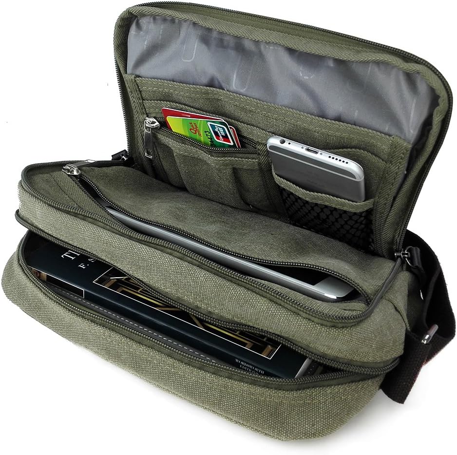 Collsants Small Vintage Canvas Crossbody Purse Travel Shoulder Bags Messenger Satchel Bag - Image 6