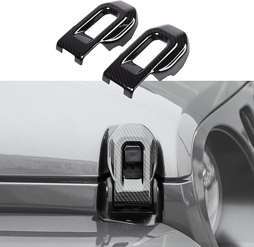 RT-TCZ Cubierta de pestillo de capó, soportes exteriores de bloqueo de capó, accesorios de decoración de ABS para Jeep Wrangler JL JLU y Gladiator