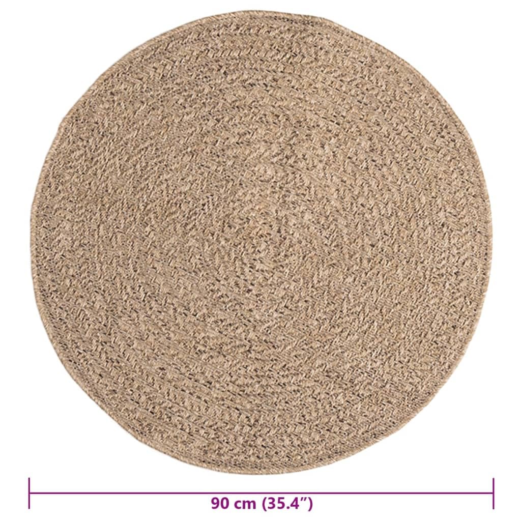 Generico Tappeto ZIZUR 90 cm Aspetto Iuta per Interni ed Esterni,Marrone,1.6kg,364835