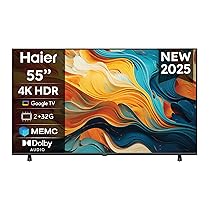 Haier LED 4K UHD H55K85FUX 55″ Smart TV, Google TV, Dolby Audio, HDR 10, Telecomando Smart, Google Assistant, Bluetooth 5.1, DBX TV, HDMI 2.1 x 4 (2025)