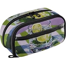 Lemon Table Large Pencil Case with Clear Layer Compartments, Pencil Pouch Organizer for Teens Girls Boys School Office