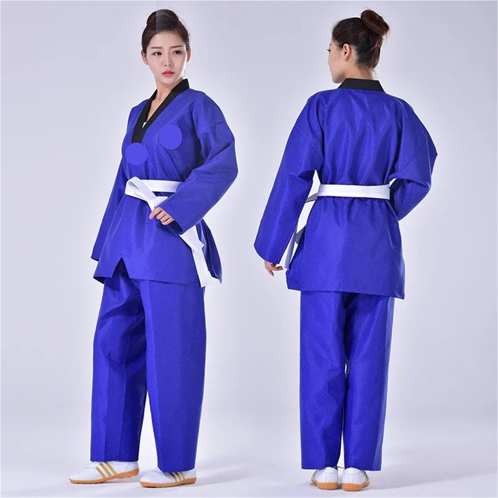 Judoanzug Judo-Anzüge, Taekwondo-Uniform, Unisex, Trainer-Anzug, Herren-Gürtel, Karate, Judo-Dobok, Damen-Kleidung, Langarm(Blue,190cm)