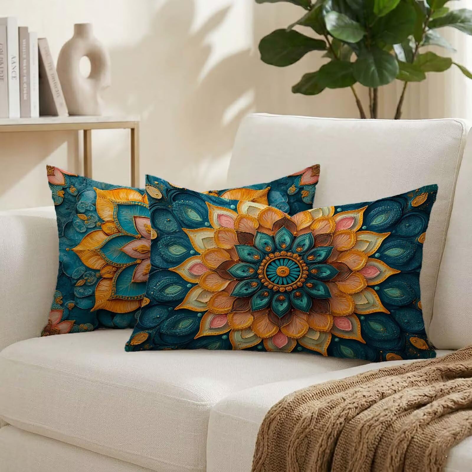 Housse coussin extérieur rectangulaire 40x80 taie oreiller imperméable vert salon chambre