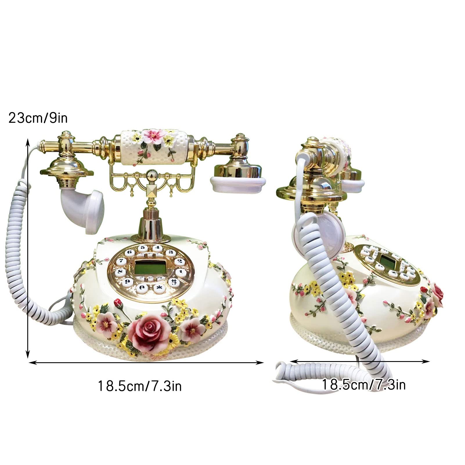 Antyczny Telefon Dekoracyjny Telefon Stacjonarny Replika Retro Telefon Zabytkowy, Żywiczny Dekor Domowy Telefon Biurkowy Telefon, Zabytkowy Retro Telefon Stacjonarny
