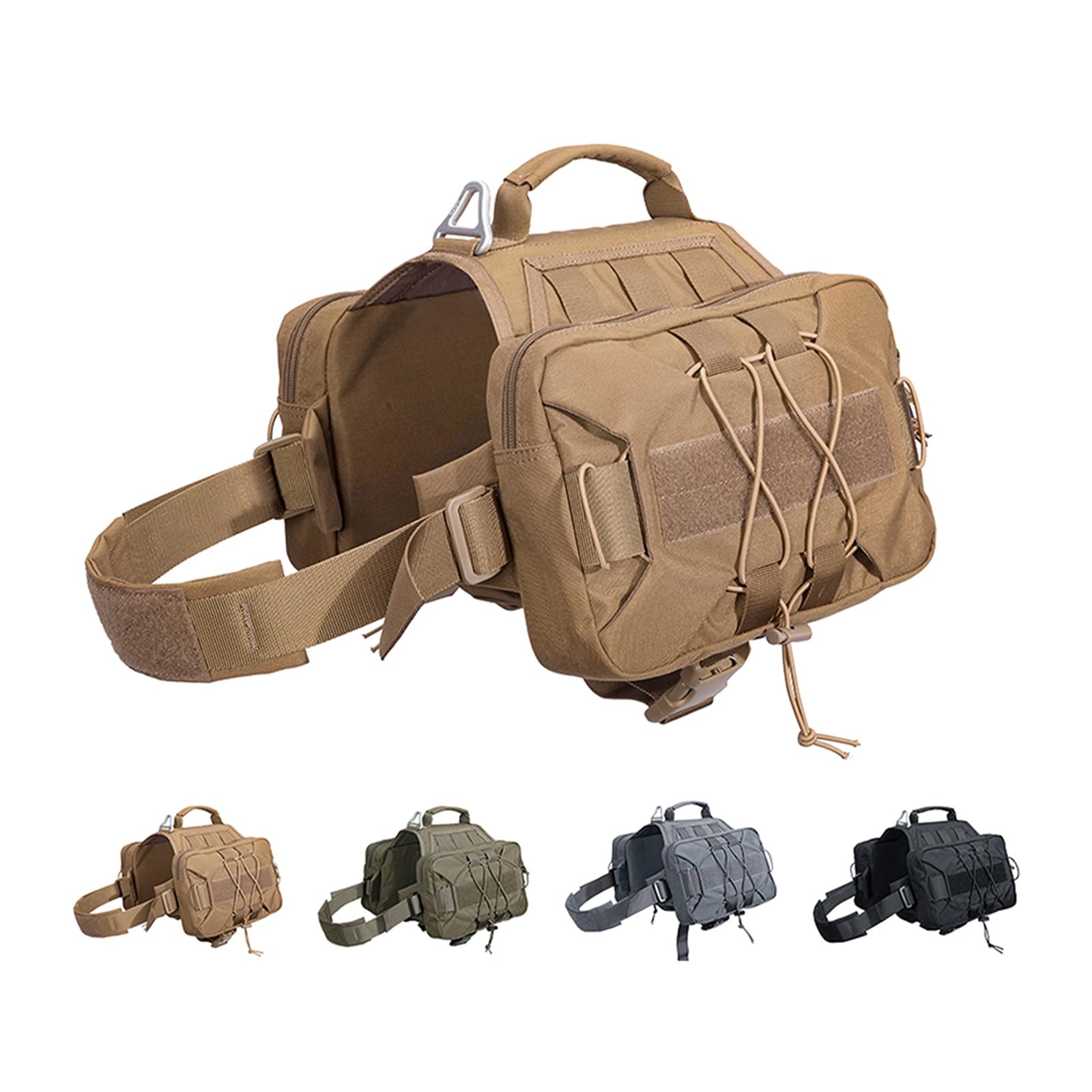 EXCELLENT ELITE SPANKER Dog Pack Hound Dog Borsa da Sella per Zaino da Viaggio Campeggio Escursionismo Cane di Taglia Media e Grande con 2 capienti Tasche Laterali(COB-L)