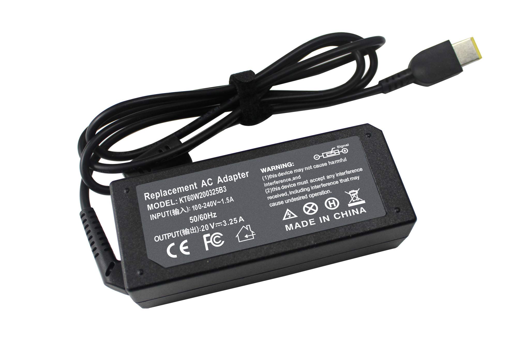 Feppery Laptop Charger 65W 45W Ac Adapter Power Supply 20V 3.25A for Lenovo Thinkpad E440 E450 E550 E560 T430 T440 T440S T440P T450 T460 T460S T540P T560 Ideapad Yoga 2 11, 11s, 13, 2 Pro
