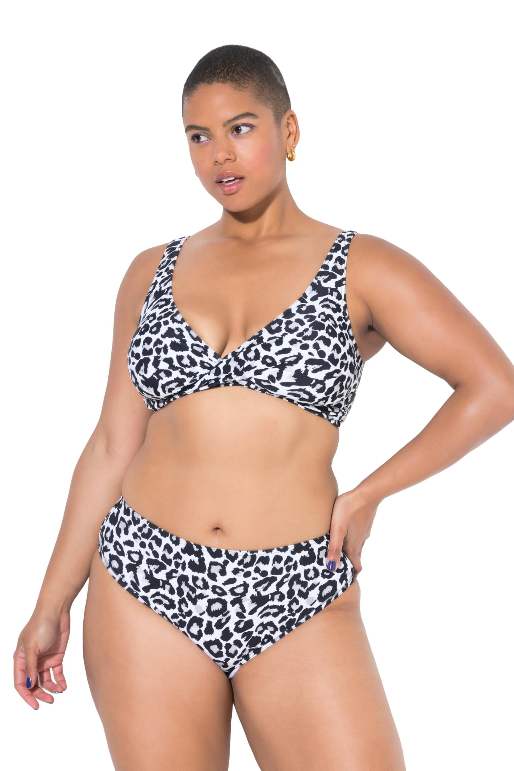 Studio Untold Damen große Größen Übergrößen Plus Size Bikini-Top, Softcups, Leo, Drapierung 841292