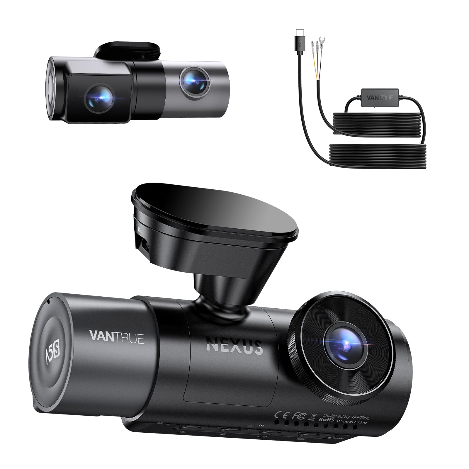 VANTRUE N5Sドライブレコーダー 前後4カメラ 360度 Wi-Fi Amazon.co.jp: 4カメラ ドライブレコーダー VANTRUE N5S本体 ＆ 駐車