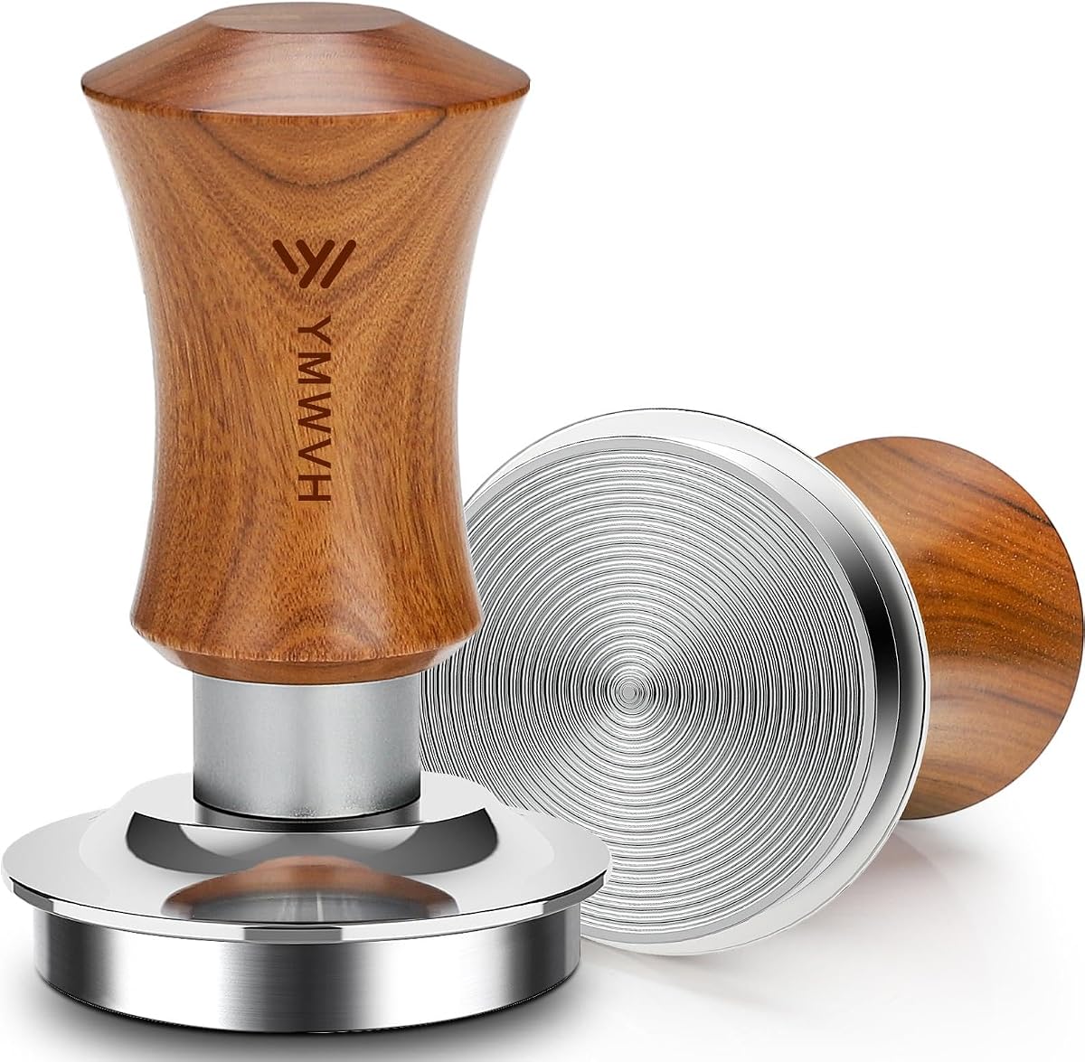Coffee Tamper 54mm, YMWVH Premium Barista Espresso Tamper with Stainless Steel Ripple Base, 2 Spring Loaded Tampers Constant 30lb, 53.3mm Tampers Compatible Breville Sage Coffee Machine