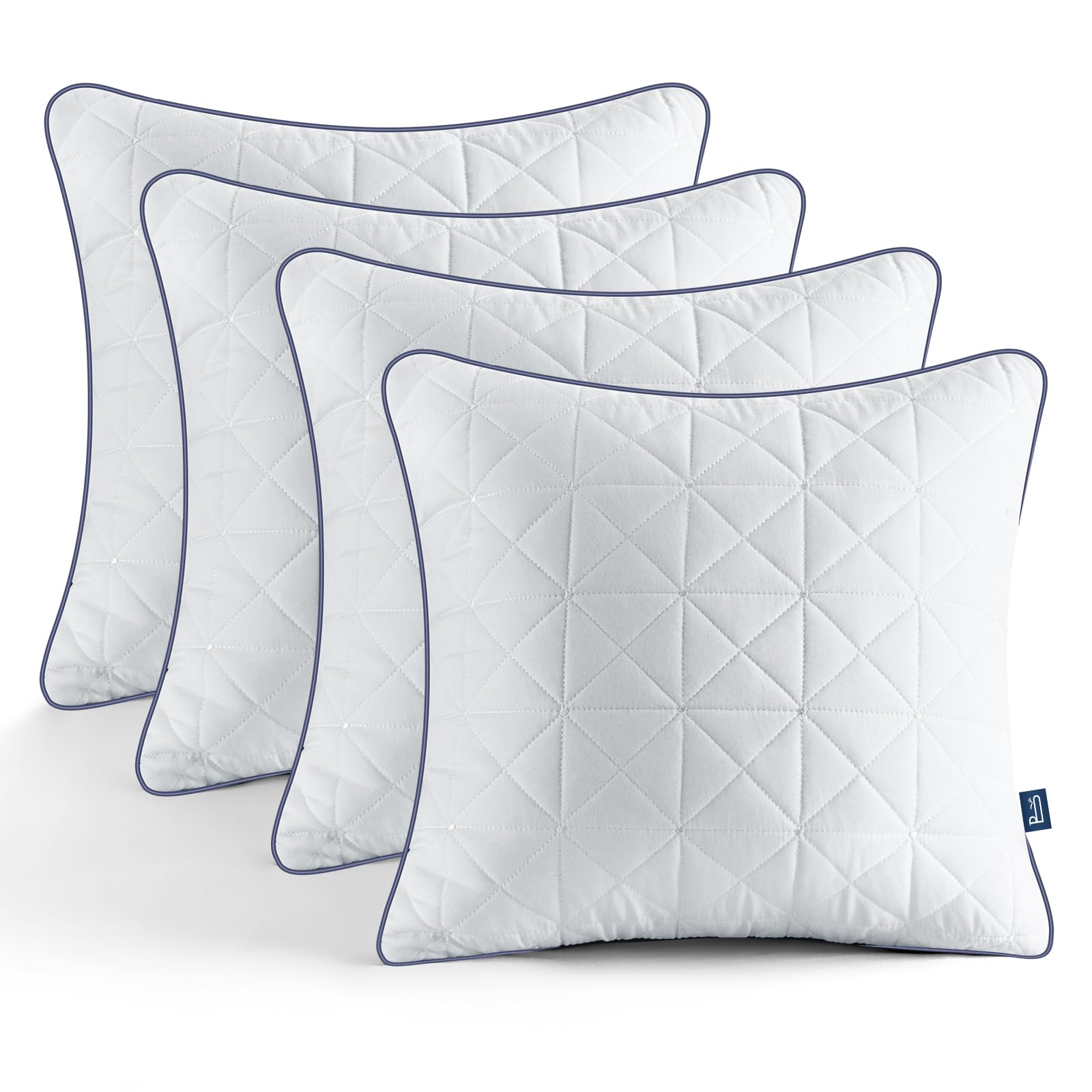 BedStory Kopfkissen 40x40, 4er Set Kissen 40x40, 4x400g Mikrofaser Sofakissen, Atmungsaktive und waschbare Bettkissen, weiche Feste und stützende Schlafkissen