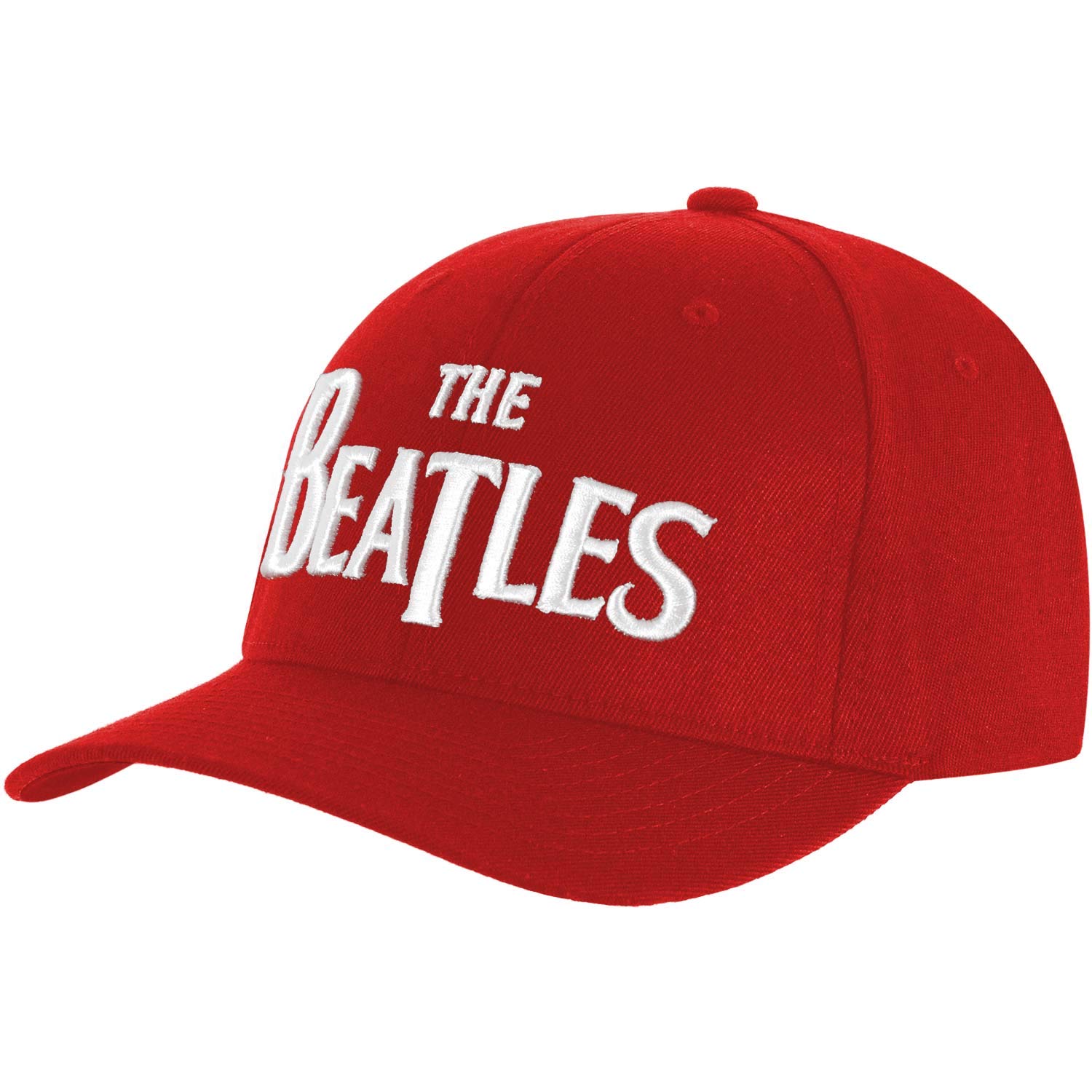 The Beatles Drop T White Logo Red Baseball Cap