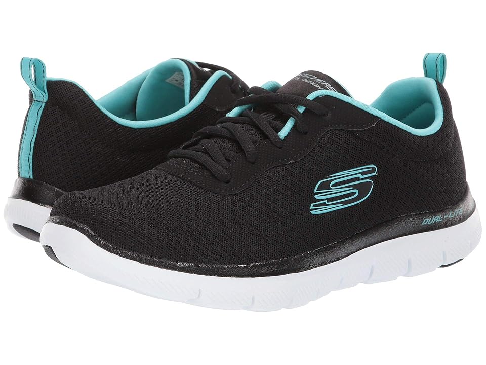 

SKECHERS Flex Appeal 2.0 (Black/Turquoise) Women's Shoes