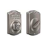 BE365 V CAM 619 Camelot Keypad Deadbolt, Electronic Keyless Entry Lock, Satin Nickel