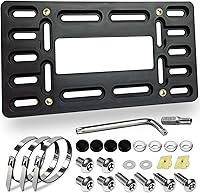 Vista 1 de BGGTMO Front License Plate Bracket Holder - Front Bumper License Plate Mounting Kit, 2 Drill Holes Universal Car Tag Adapter with Anti Theft