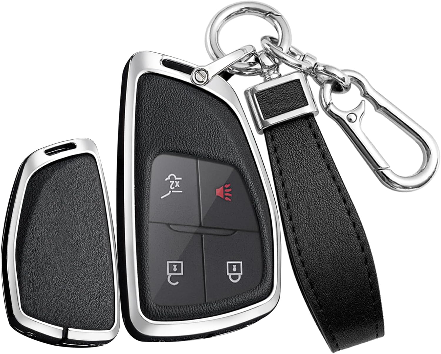 Leather Key Fob Cover Fit for GMC Acadia Denali Yukon Terrain Buick envision 2025 Chevy Equinox Traverse Tahoe 2026