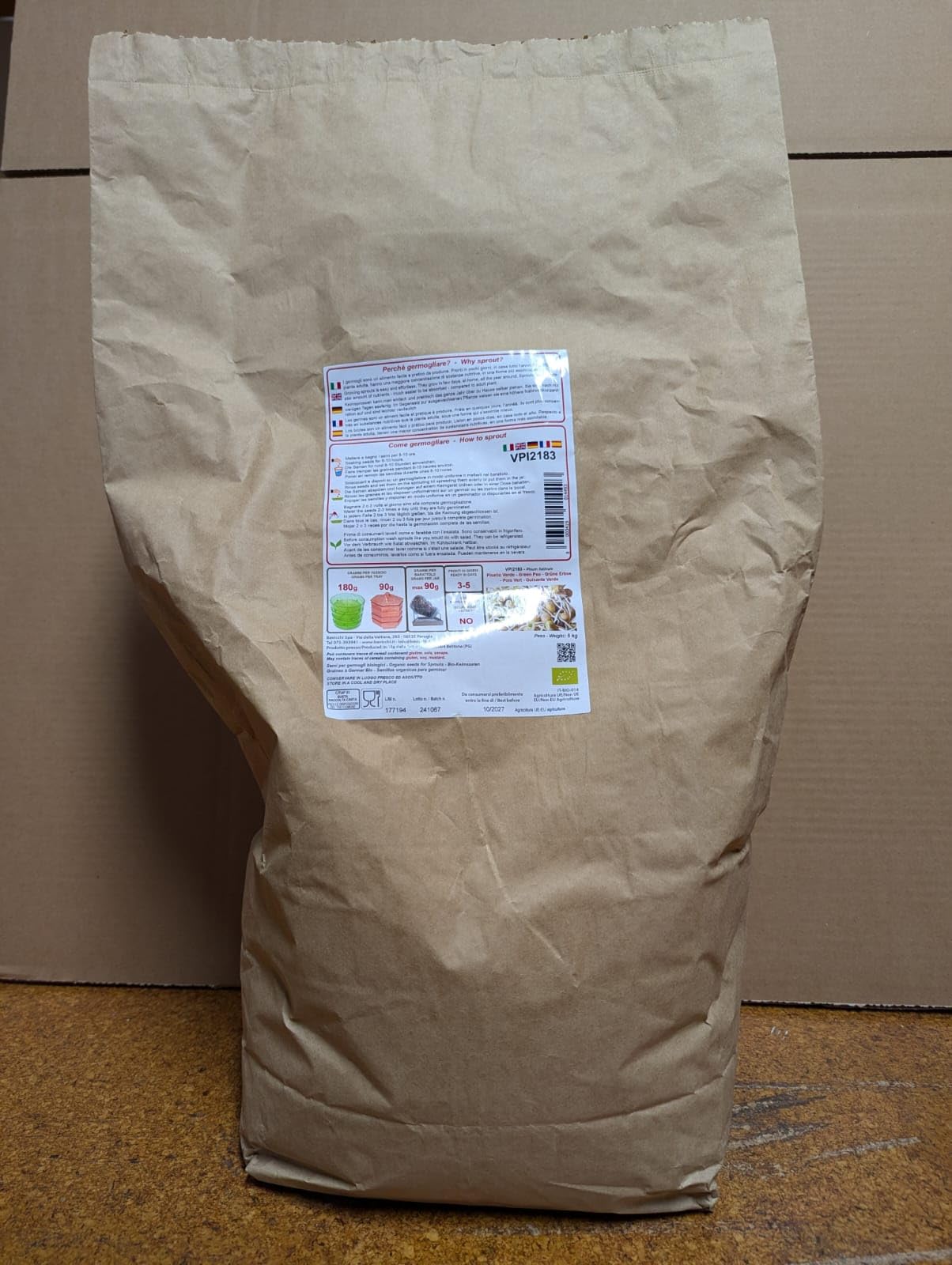 Pois vert - Graines à germer bio - 5kg