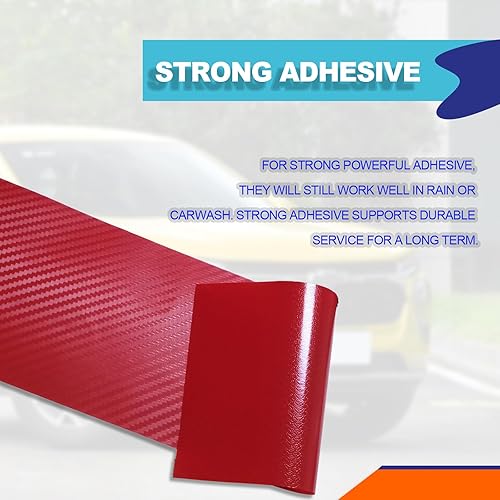 Miniatura 4 de Kit de 3 calcomanías de fibra de carbono para bricolaje, con espátula y cortador, compatible con Chevy, tamaño 11.8 x 3.93 pulgadas, fibra de