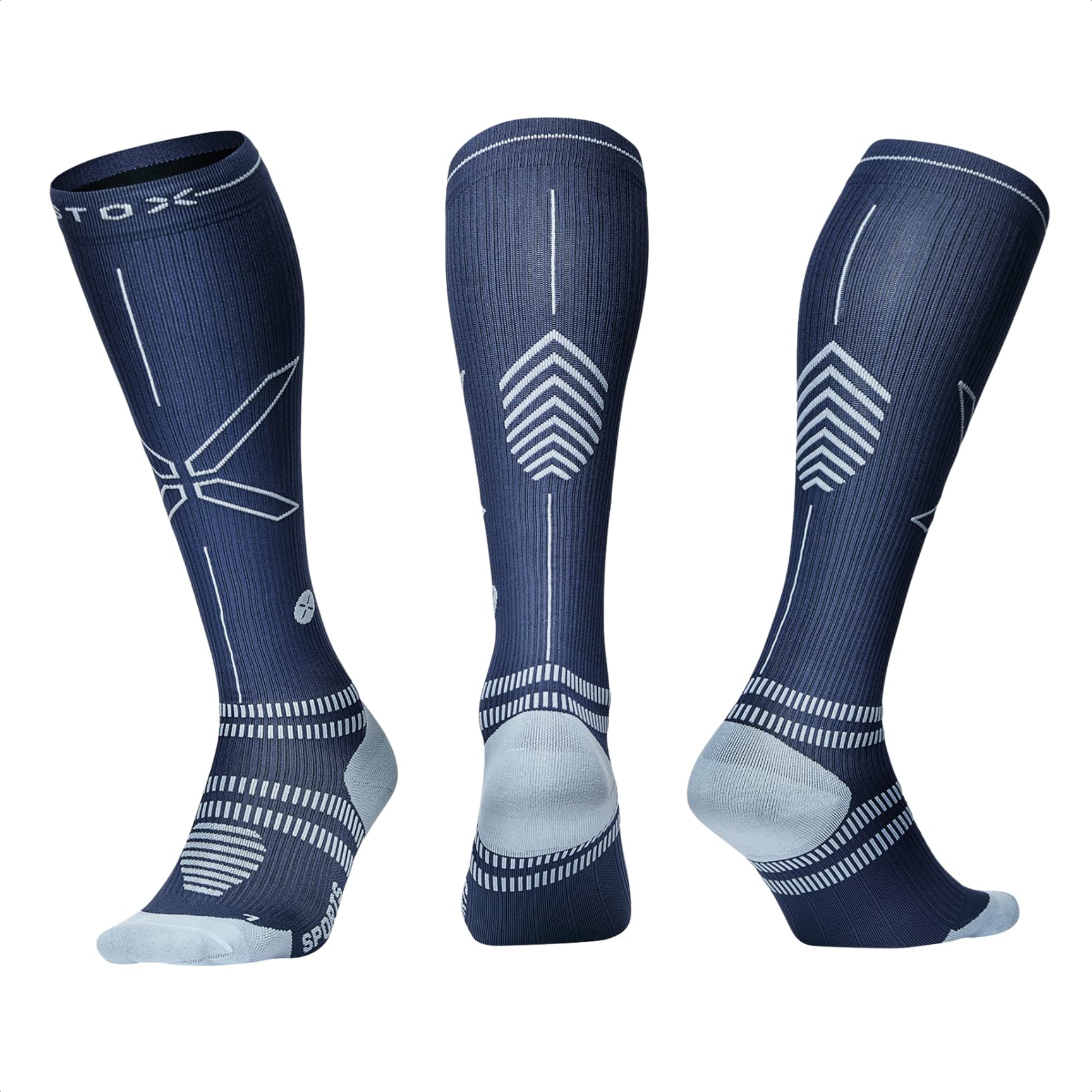 STOX Energy Socks, Chaussettes de Compression Femme, Classe de Compression 23-32 mmHg, Talon Rembourré, Bas de Compression, Chaussette Sport, Bas de Contention, Sport Femmes